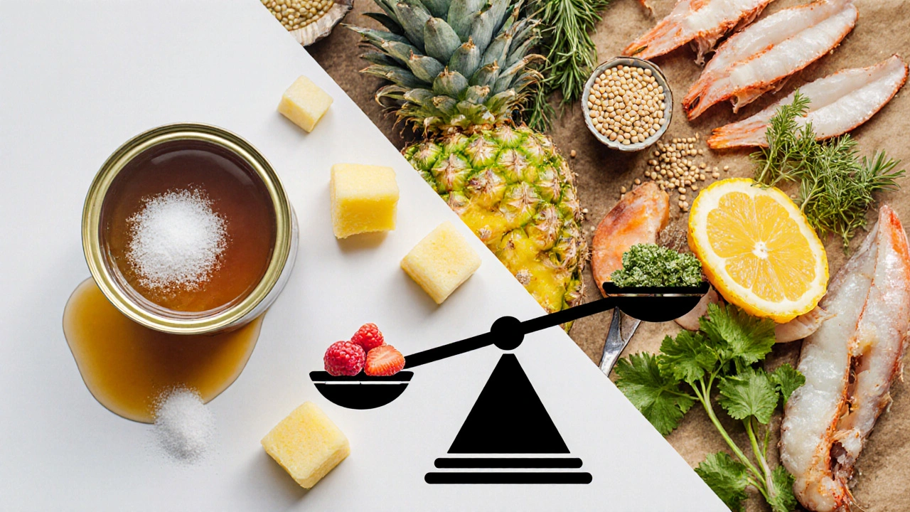 Сравнение консервированного ананаса и свежего с овощами и рыбой — выбор в пользу здорового питания.